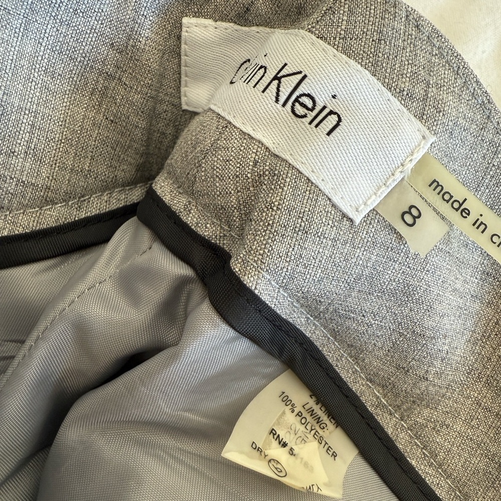 Calvin Klein Pleated Ladies Dress Pant Polished Granite - Picture 5 of 9